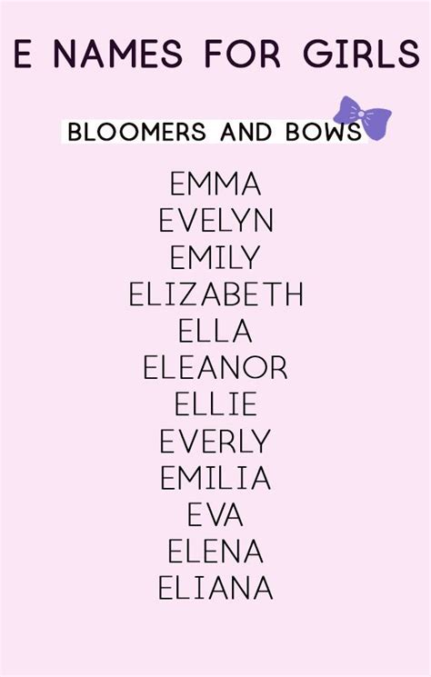 names that start with e unisex
